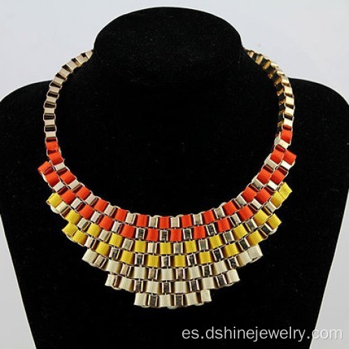 Oro plateado Retro cadena Twist tejido Collar collar